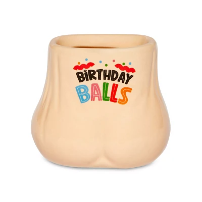 Molded Happy Birthday Balls Shot Glass - 1.5 oz.