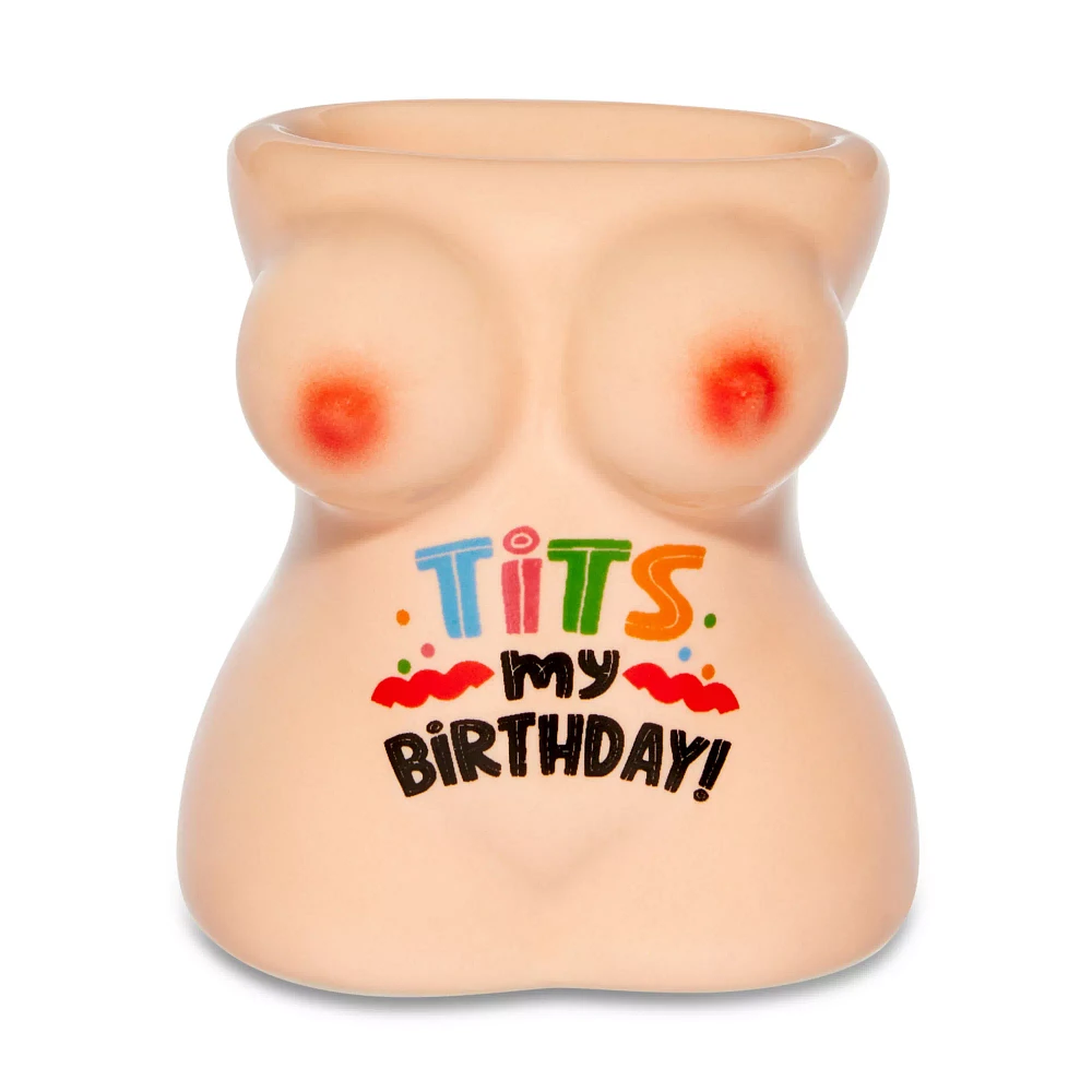 Molded Tits My Birthday Shot Glass - 1 oz.