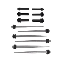 Multi-Pack Silvertone and Black Tapers Plugs - 6 Pair