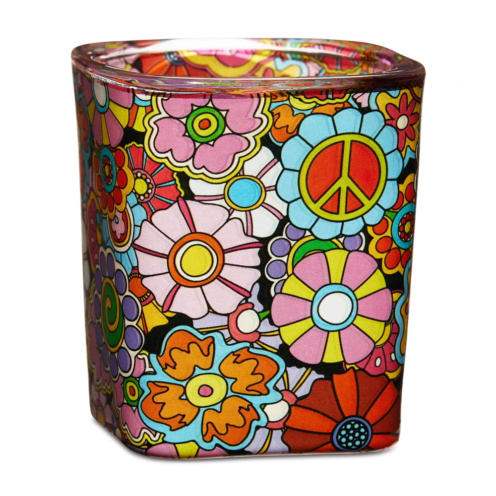 Retro Flowers Square Shot Glass - 1.5 oz.