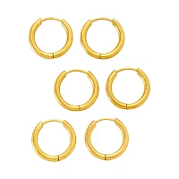 Multi-Pack Goldtone Hoop Earrings 3 Pack - 20 Gauge