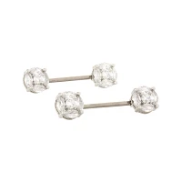 Clear CZ Nipple Barbells - 14 Gauge