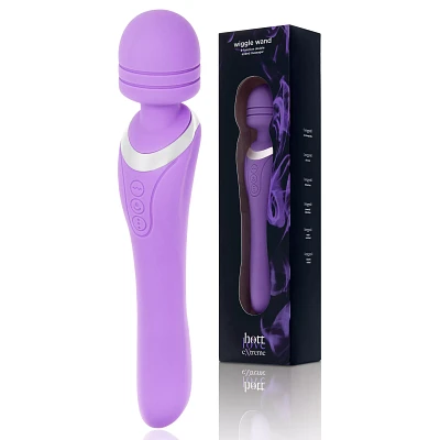 Purple Wiggle Wand 8-Function Double-Ended Rechargeable Waterproof Massager 9 Inch - Hott Love Extreme