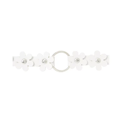 White Daisy Bondage Collar and Leash - Pleasure Bound