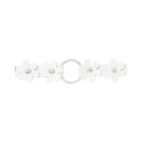 White Daisy Bondage Collar and Leash - Pleasure Bound