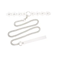 White Daisy Bondage Collar and Leash - Pleasure Bound