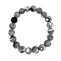 Black and White Swirl Long Distance Bracelets - 2 Pack