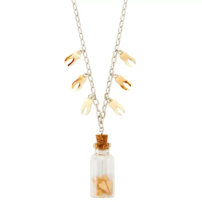 Tooth Charm and Jar Necklace