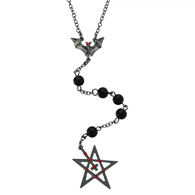 Pentagram Bat Pendant Chain Necklace