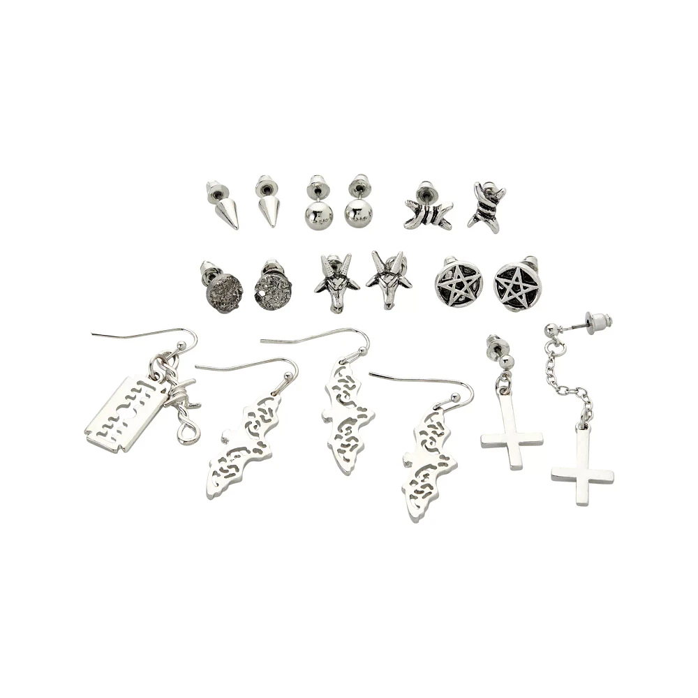 Multi-Pack Baphomet Charm and Dangle Earrings - 9 Pack