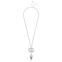 Crescent Raven Skull Chain Necklace