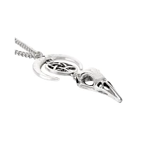 Crescent Raven Skull Chain Necklace