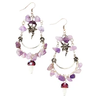 Mushroom Fairy Teardrop Dangle Earrings
