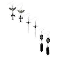 Multi-Pack Sword and Stone Dangle Earrings- 3 Pair