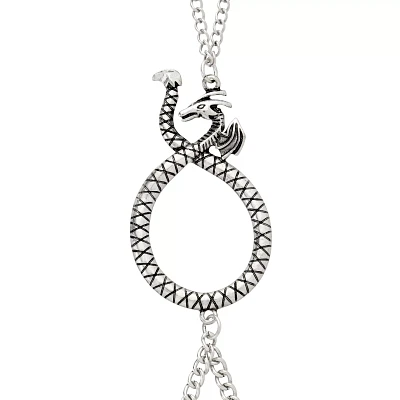 Silvertone Snake Chain Hand Bracelet