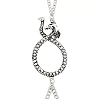 Silvertone Snake Chain Hand Bracelet