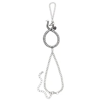 Silvertone Snake Chain Hand Bracelet