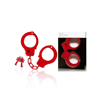 Red Metal Handcuffs - Pleasure Bound