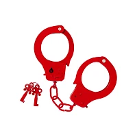 Red Metal Handcuffs - Pleasure Bound