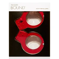 Red Metal Handcuffs - Pleasure Bound