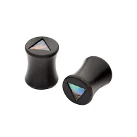 Black and Blue Triangle Wooden Plugs