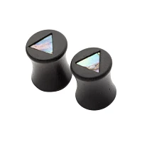 Black and Blue Triangle Wooden Plugs