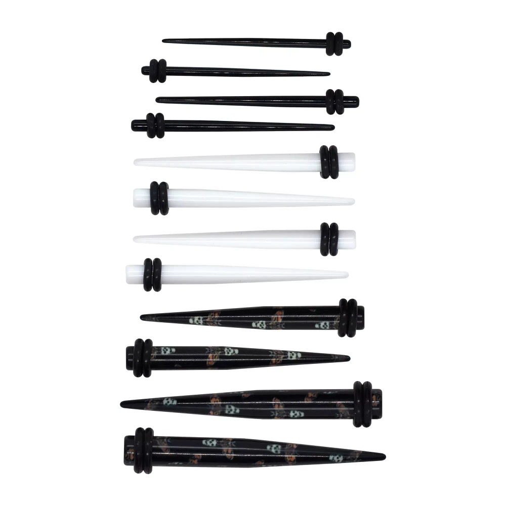 Multi-Pack Black Moth Acrylic Stretching Taper Kit - 6 Pair