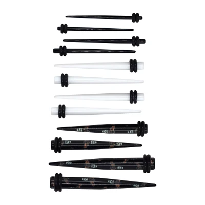 Multi-Pack Black Moth Acrylic Stretching Taper Kit - 6 Pair