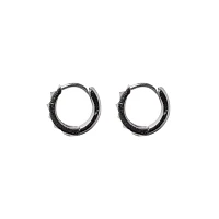Pyramid Stud Huggie Hoop Earrings- 18 Gauge