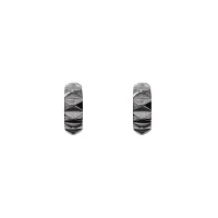 Pyramid Stud Huggie Hoop Earrings- 18 Gauge