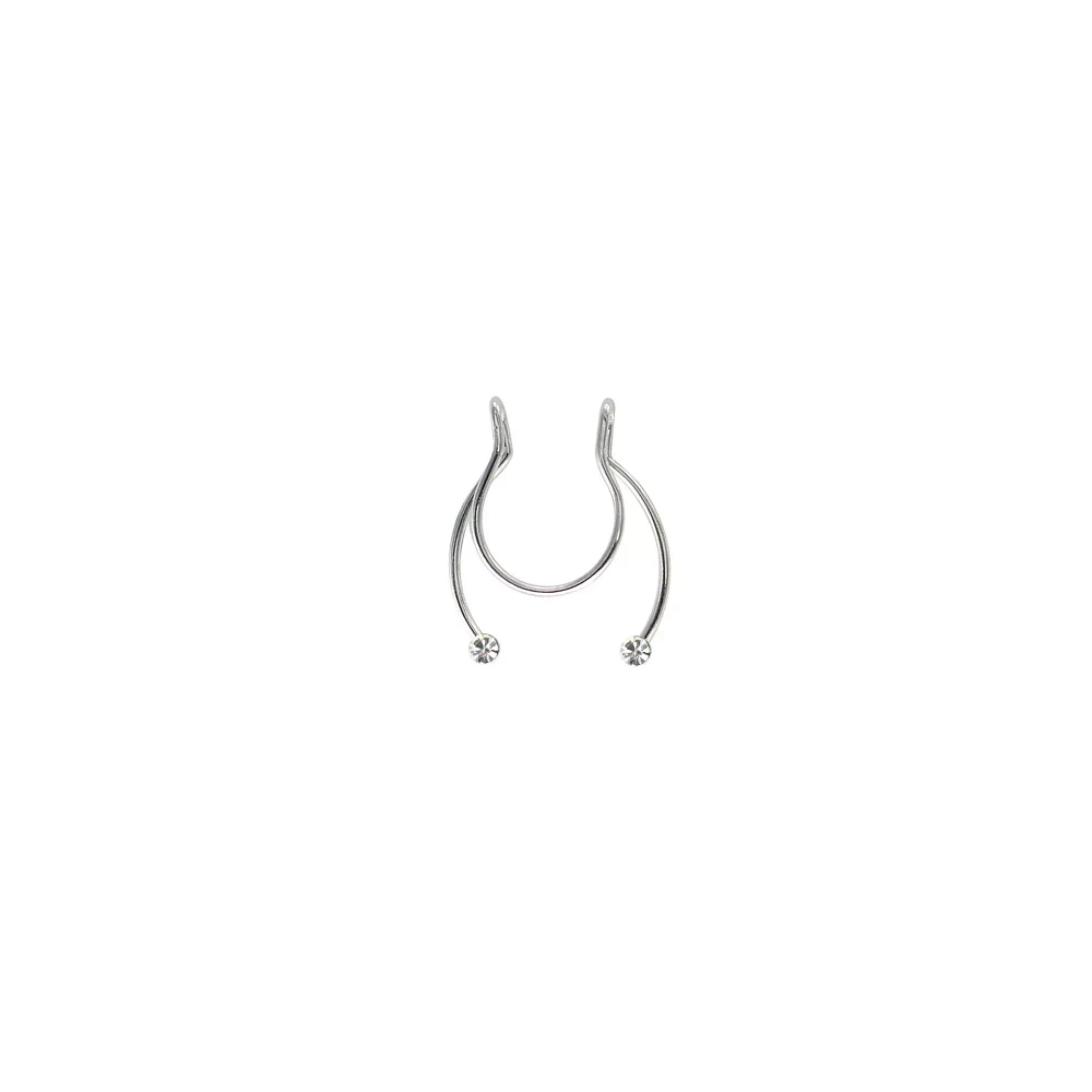 CZ Fake Horseshoe Septum Ring - 20 Gauge