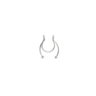 CZ Fake Horseshoe Septum Ring - 20 Gauge