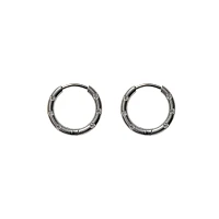 Silver-Plated CZ Hoop Earrings- 18 Gauge