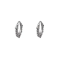 Silvertone Spike Hoop Earrings