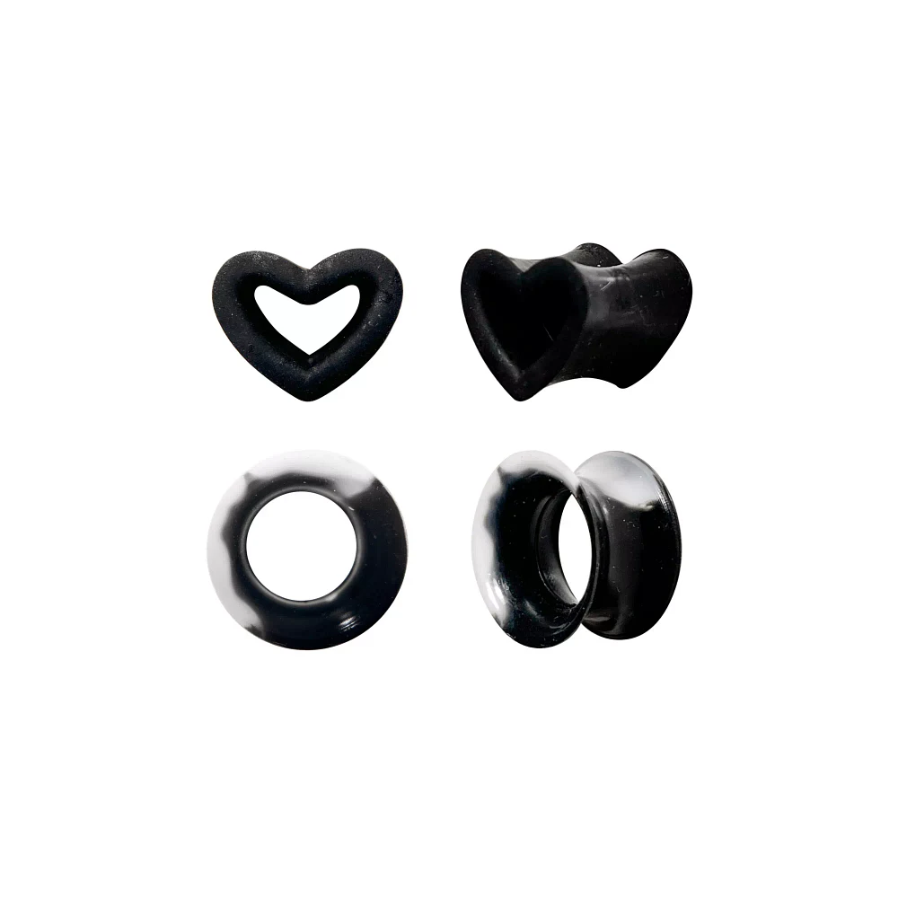 Multi-Pack Black Heart Plugs - 2 pairs