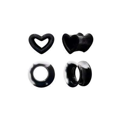 Multi-Pack Black Heart Plugs - 2 pairs