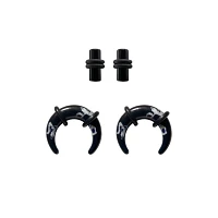 Multi-Pack Acrylic Black Goat Skull Plugs and Pinchers - 2 Pairs