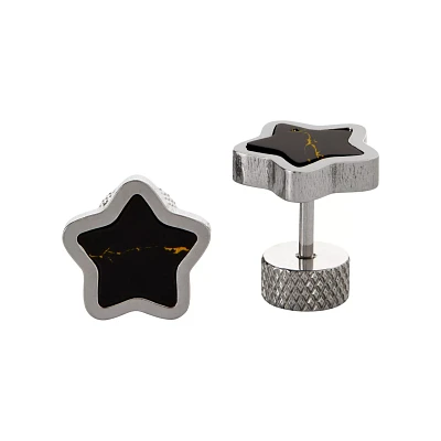 Black Marble Star Fake Plugs - 18 Gauge