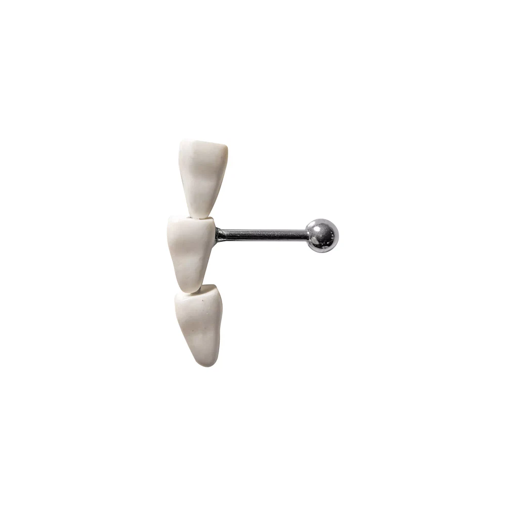 White Teeth Crawler Cartilage Barbell