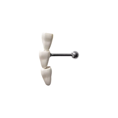 White Teeth Crawler Cartilage Barbell
