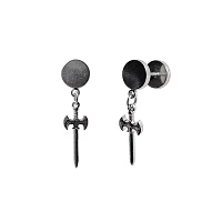 Sword Fake Plugs Dangle Earrings - 18 Gauge
