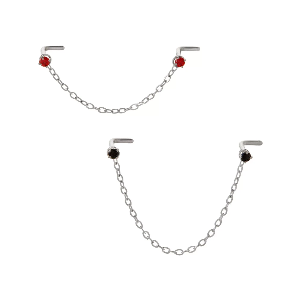 Multi-Pack Red and Black Nose Chain - 2 Pack