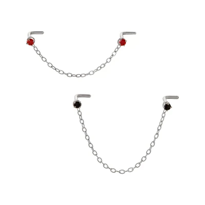 Multi-Pack Red and Black Nose Chain - 2 Pack