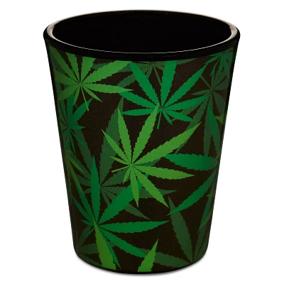 Weed Leaf Print Shot Glass - 2 oz.