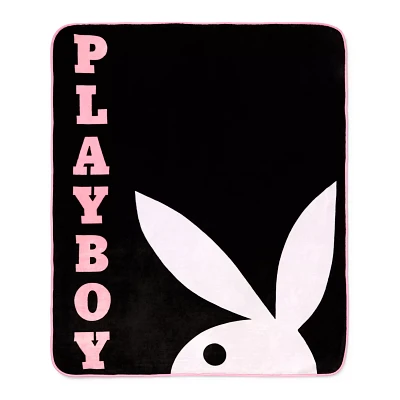 Black Playboy Reversible Fleece Blanket