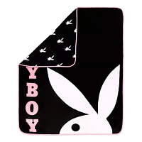 Black Playboy Reversible Fleece Blanket