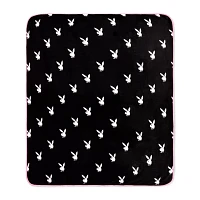 Black Playboy Reversible Fleece Blanket