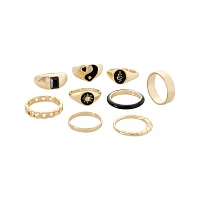 Multi-Pack Sun Heart Snake Rings - 9 Pack