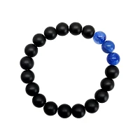 Navy Blue and Black Long Distance Beaded Bracelets - 2 Pack