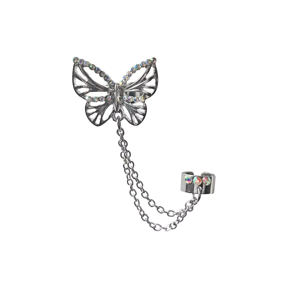 CZ Butterfly Chain Ear Cuff